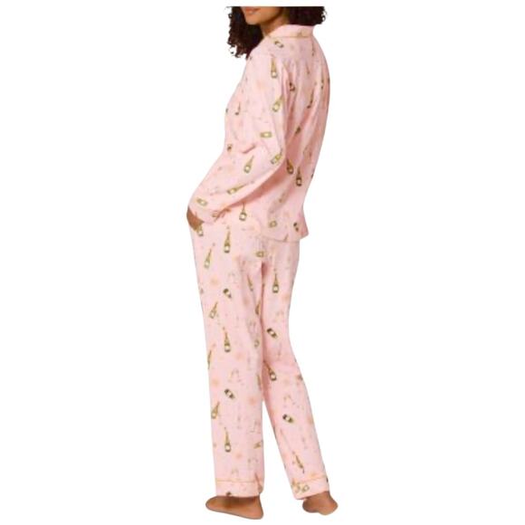 EUC Bedhead Champagne Brunch Long Sleeve Stretch Cotton Pajama Set Pockets Small - Picture 4 of 16